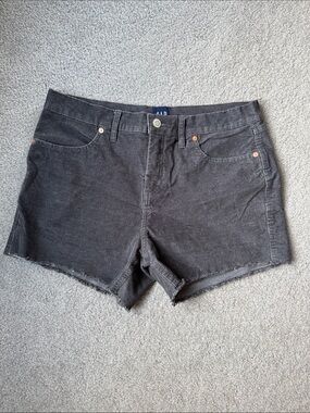 GAP Black Courderoy Raw Hem Shorts